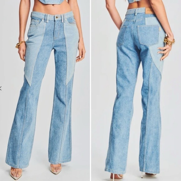 Retrofête Rafael Jean Patchwork Denim Size 29 - Picture 4 of 5